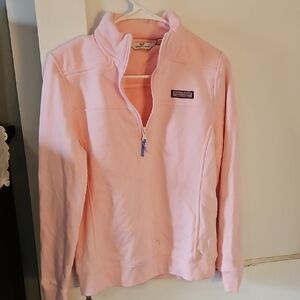 Vineyard Vines Pastel Pink Half-Zip Fleece Pullover